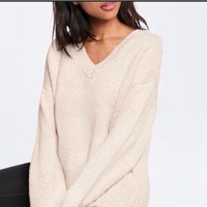 Pink Victoria’s Secret Cream Oversized Collegiate Sweater
